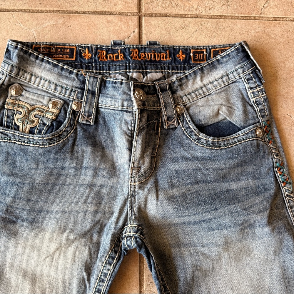 Rock Revival Light Blue Slim Straight Jeans